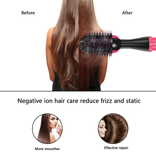 Hair Dryer Brush, Hot Air Brush One Step Hair Dryer and Styler & Volumizer 3 IN 1 Negative Ions Dryer Brush with Straigh