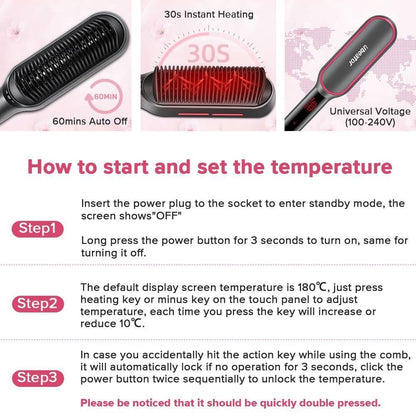 Hair Straightener Comb Heating Hair Styling Tool Hair straightener comb Hair crimper fast Heating not hurt Hair