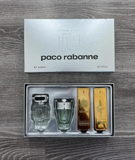 Paco Rabanne Miniatures For Him Gift Set 5ml 1 Million EDT + 5ml 1 Million Parfum EDP + 5ml Invictus EDT + 5ml Phantom EDT