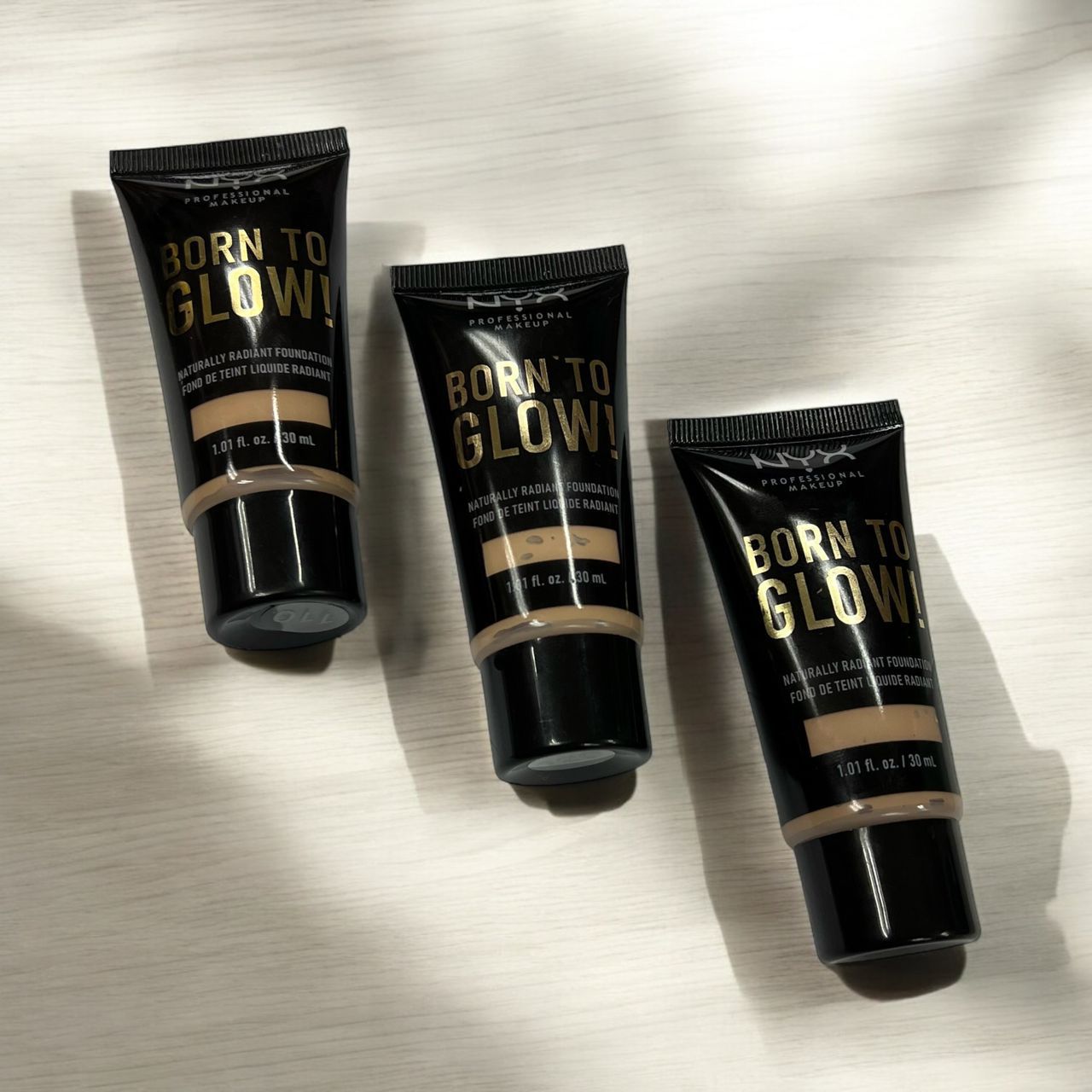 NYX Born To Glow! Naturally Radiant Foundation - 30ml (3pcs)