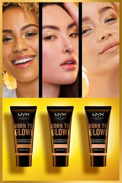 NYX Born To Glow! Naturally Radiant Foundation - 30ml (3pcs)